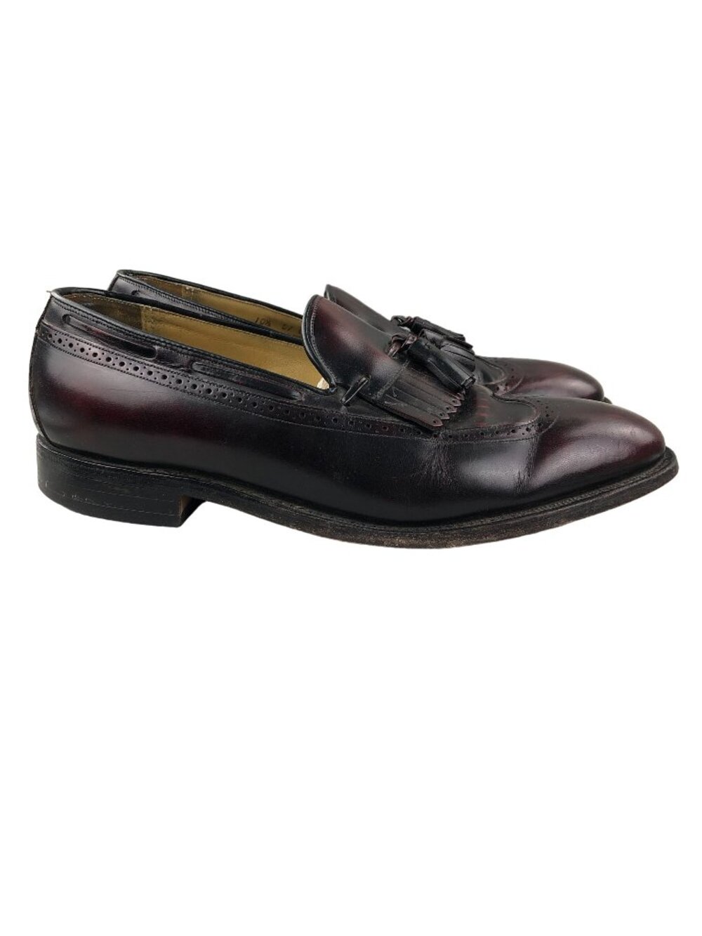 Johnston & Murphy Men's Size 10.5 Oxblood Leather Kiltie Tassel Loafer Shoes